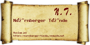 Nürnberger Tünde névjegykártya
